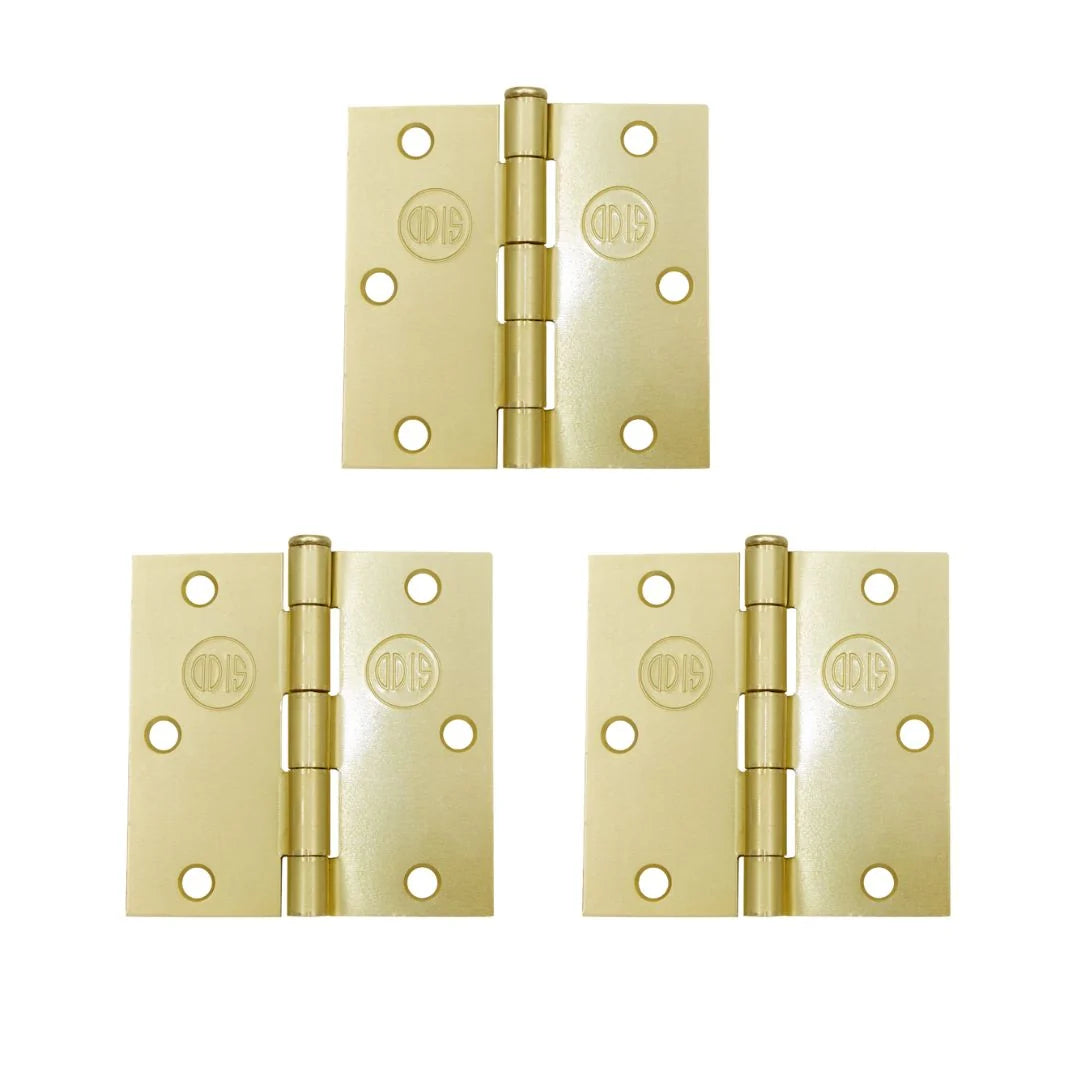 Pack 3 Bisagras de Acero ODIS 3,5″ x 3,5″ x 2,0 mm – Bronce