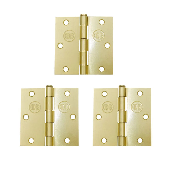 Pack 3 Bisagras de Acero ODIS 3,5″ x 3,5″ x 2,0 mm – Bronce