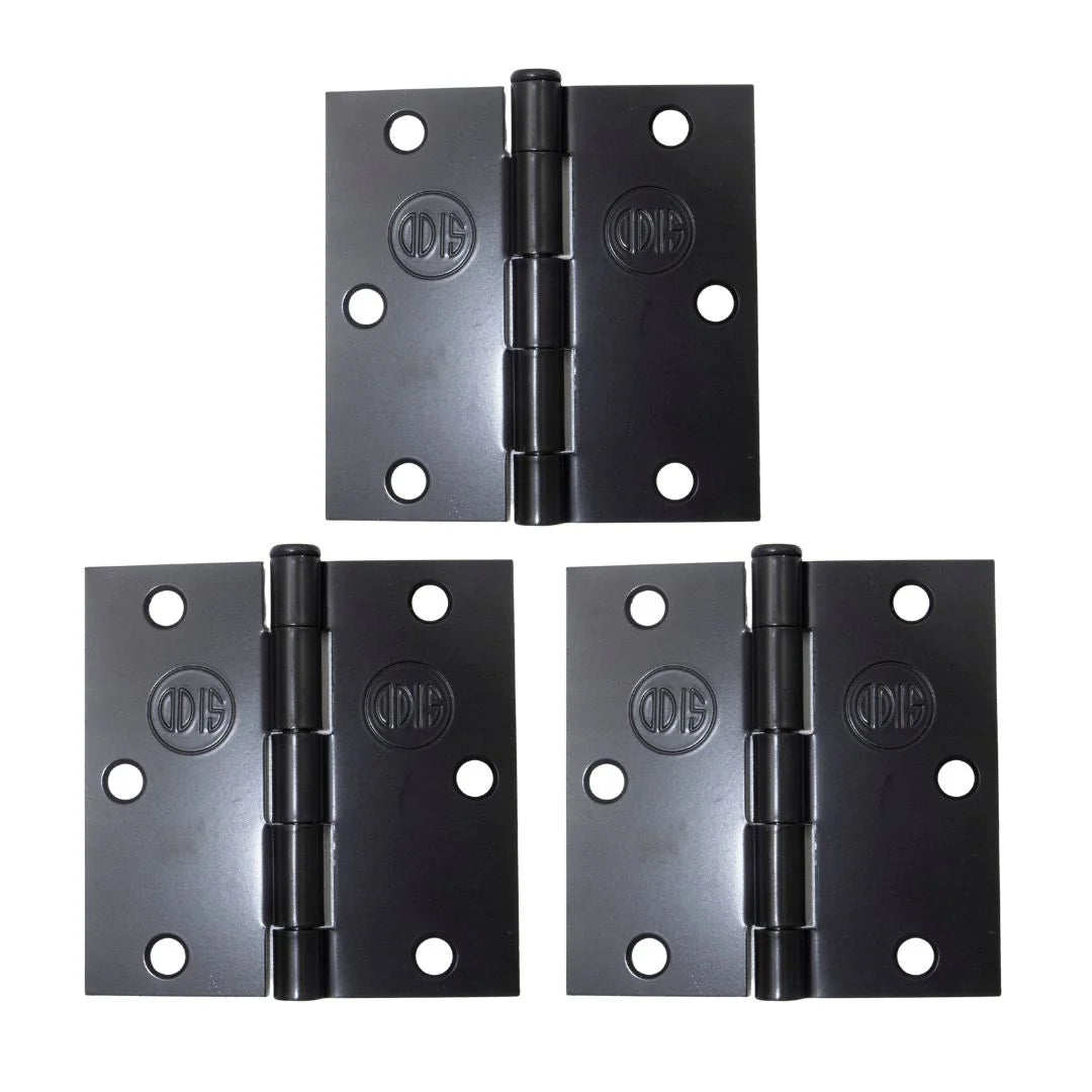 Pack 3 Bisagras de Acero ODIS 3,5″ x 3,5″ x 2,0 mm – Negro