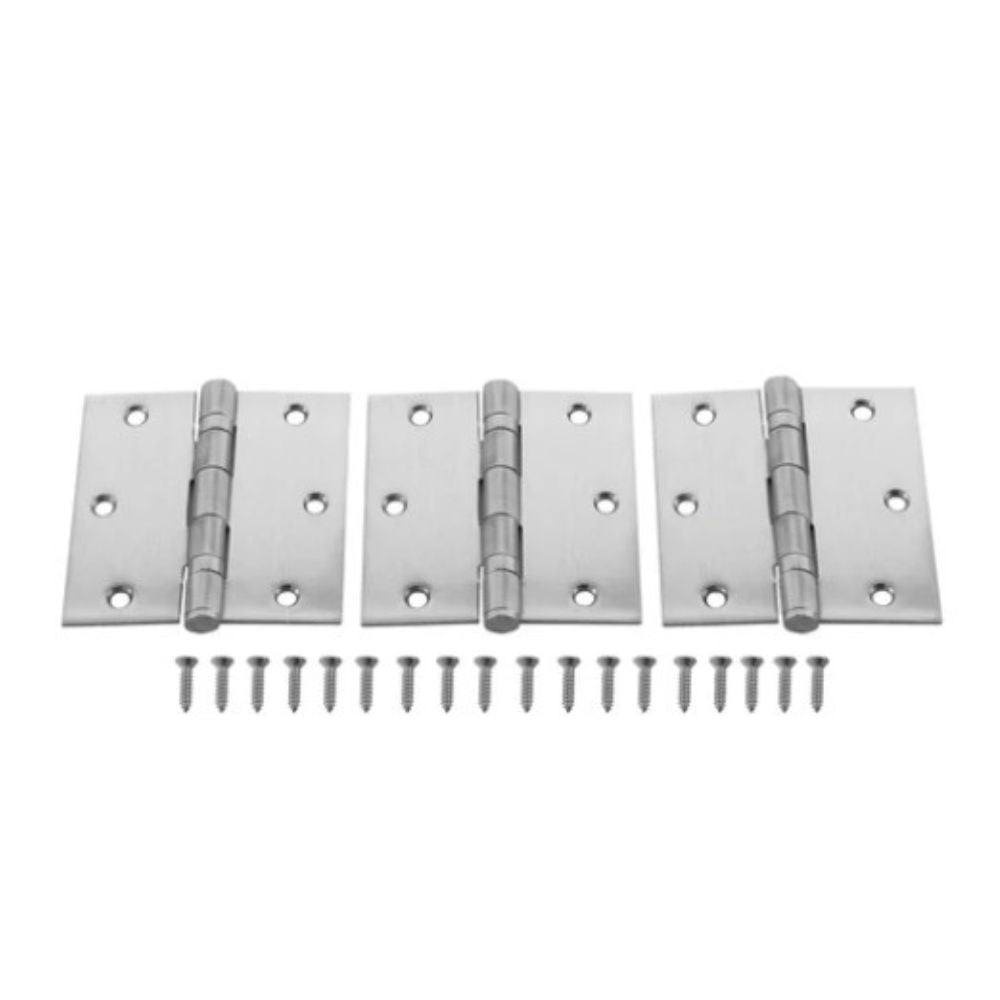 Pack 3 Bisagras Acero Odis 3,5" x 3,5" x 2,0mm - Plata
