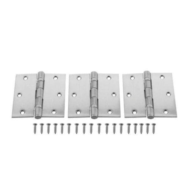 Pack 3 Bisagras Acero Odis 3,5" x 3,5" x 2,0mm - Plata