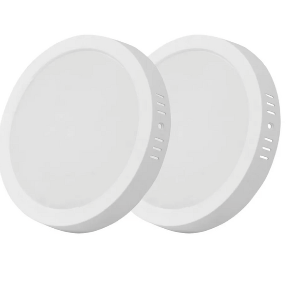Pack x2 Panel LED 18W Redondo Sobrepuesto Luz Fría