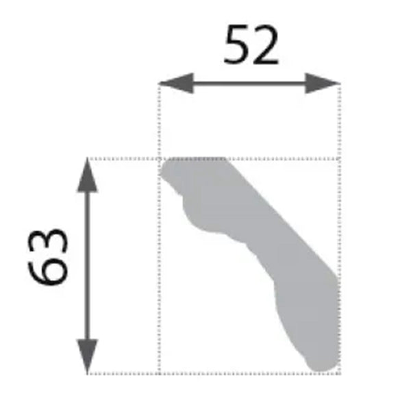 Cornisa Decorativa B‑35 52X63mm