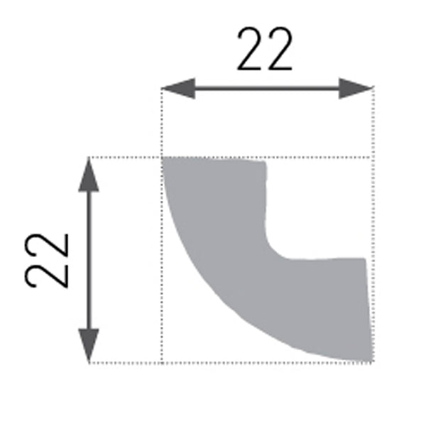 Cornisa Decorativa E-1  22x22mm