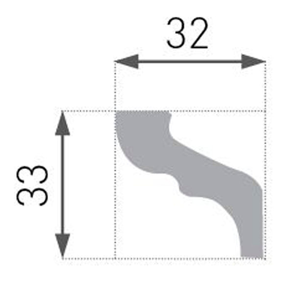 Cornisa Decorativa E-6 33x32mm