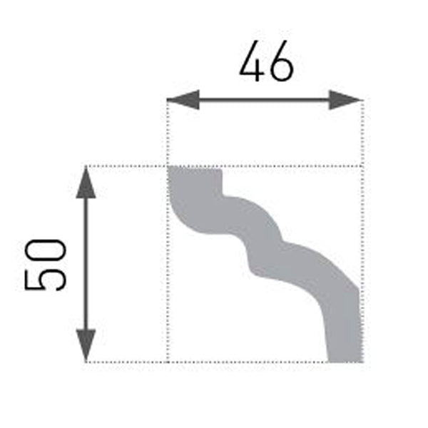 Cornisa Decorativa E-7 50x46mm