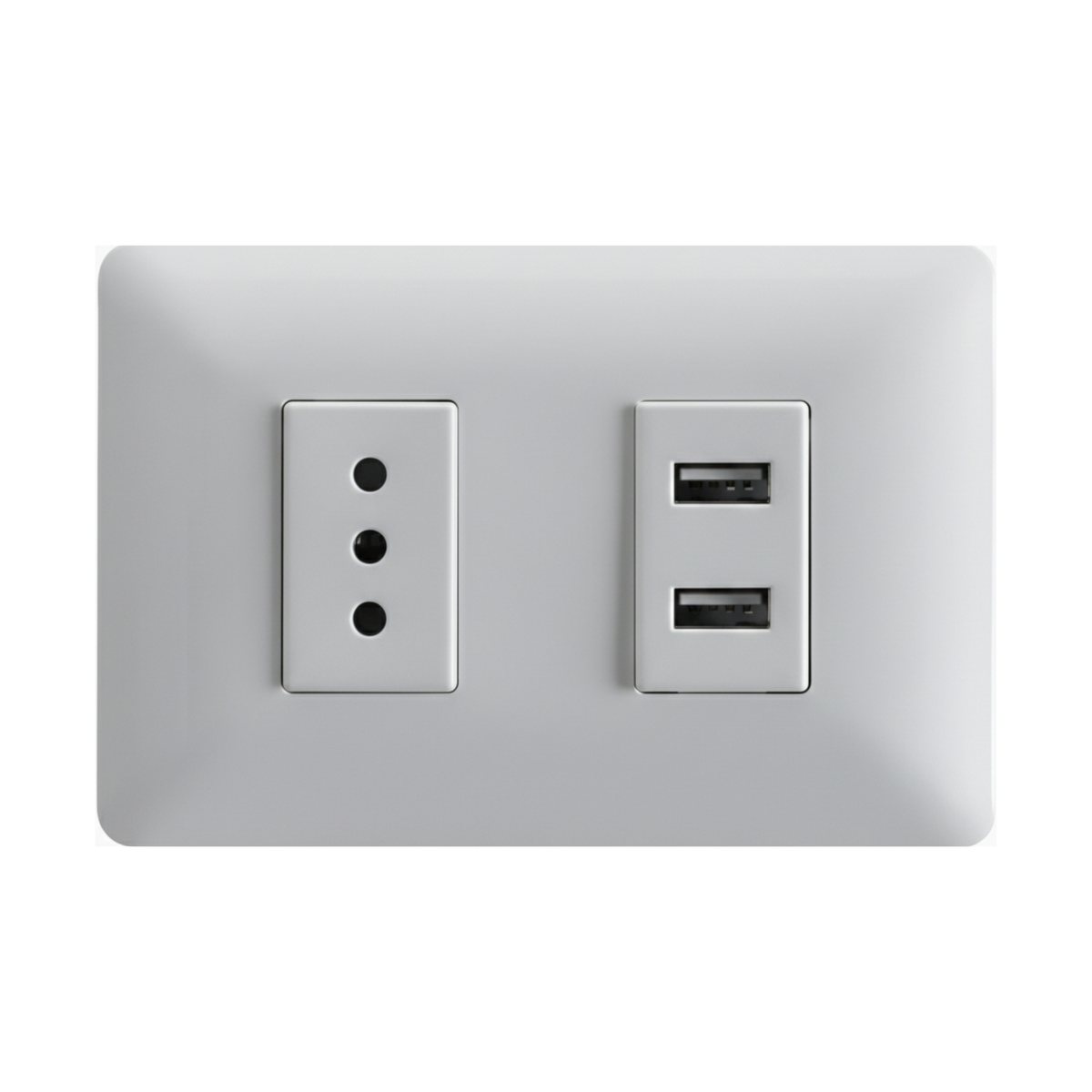 Enchufe Simple Blanco + Puerto USB 10A - STANFORD