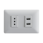 Enchufe Simple Blanco + Puerto USB 10A - STANFORD