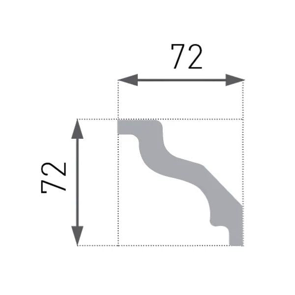 Cornisa Decorativa E-8 72x72mm