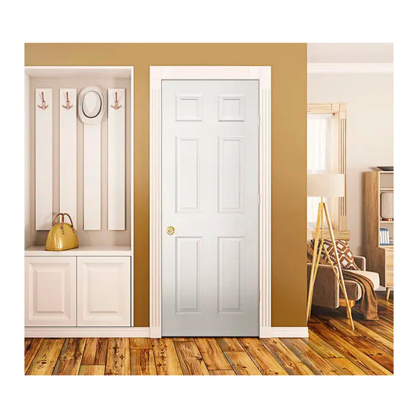 Puerta 90x200 cm - 6 Paneles - Prepintada Blanco