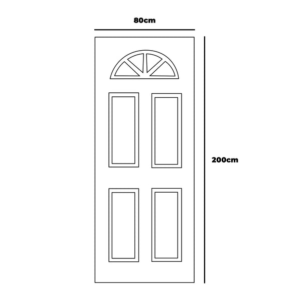 Puerta 80x200 cm - Pino Ibiza - Media luna