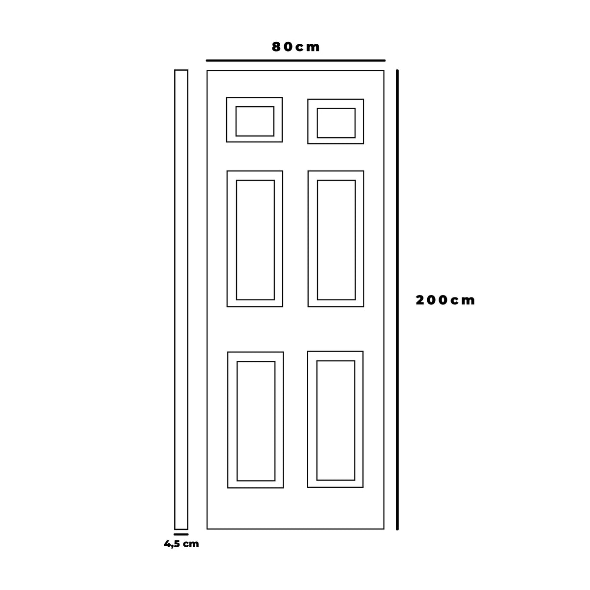Puerta Metálica ODIS - 80X200 - Blanca