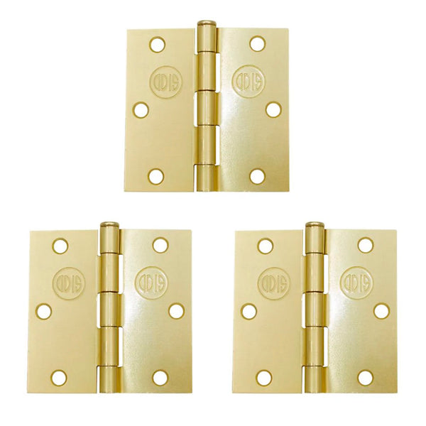 Pack 3 Bisagras Acero ODIS 3,5″ x 3,5″ x 2,0 mm – Bronce