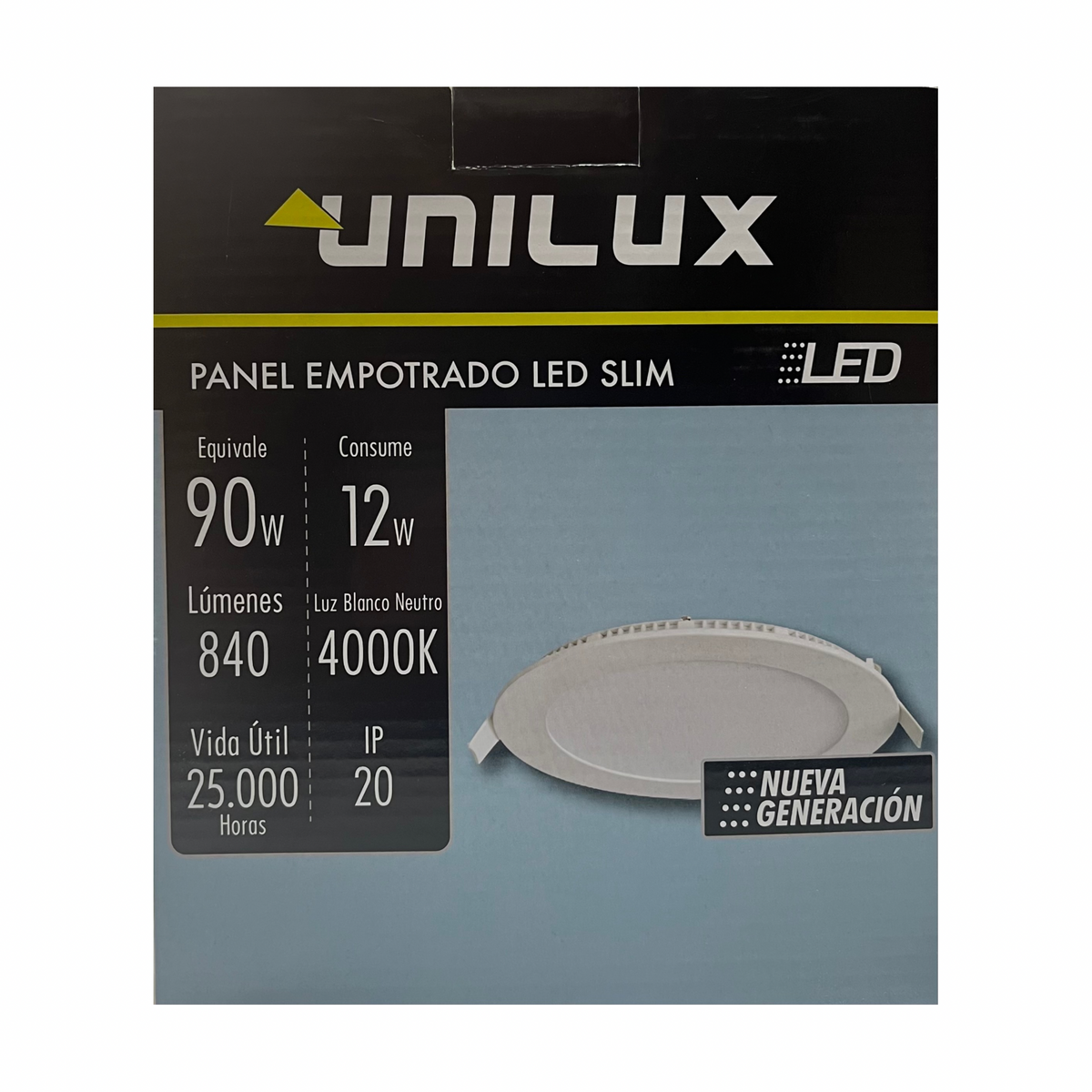 PACK 2 Panel LED 12W UNILUX – Luz Blanco Neutro