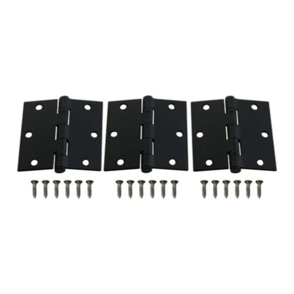Pack 3 Bisagras Acero Odis 3,5" x 3,5" x 2,0mm - Negro