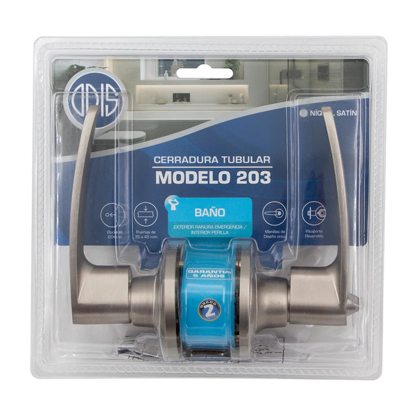Cerradura de Baño con Manilla Oister 203 – Plata