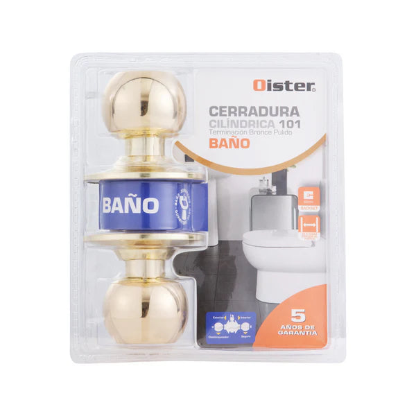 Cerradura Cilíndrica Oister 101 Baño – Bronce