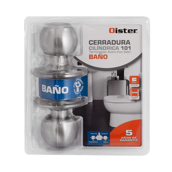 Cerradura Cilíndrica Oister 101 Baño – Níquel
