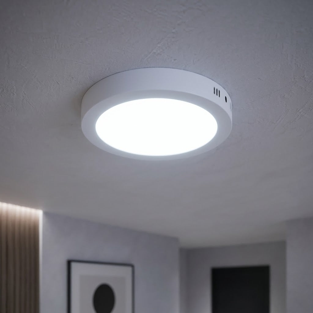 Panel LED Redondo Sobrepuesto 12W - Luz Fría