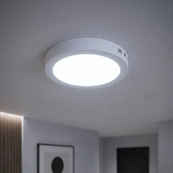 Panel LED Redondo Sobrepuesto 12W - Luz Fría
