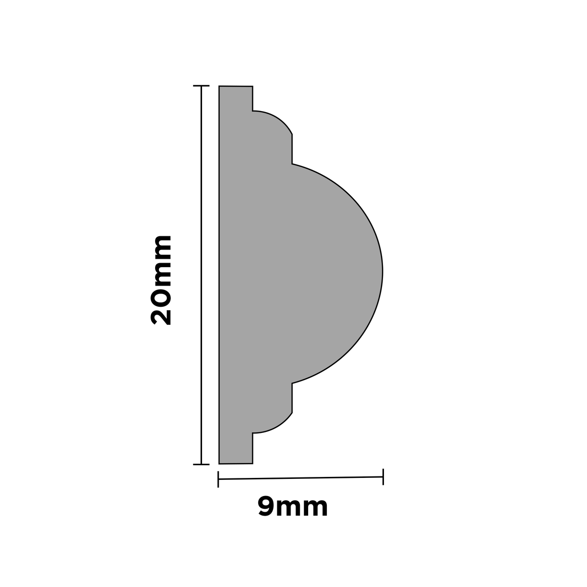 Pilastra PL9 MDF Prepintado 20x9x2440mm