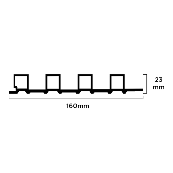 Wallpanel PVC 160x23mmx2.4mt - Negro