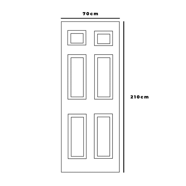 Puerta70x210 cm - 6 Paneles - Prepintada Blanco
