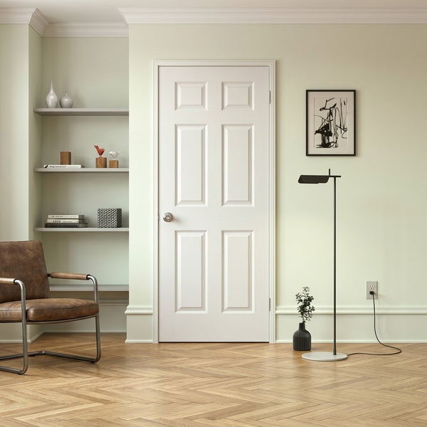 Puerta 75x200 cm - 6 Paneles - Prepintada Blanco