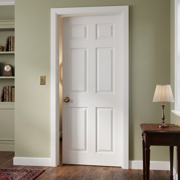 Puerta 80x200 cm - 6 Paneles - Prepintada Blanco