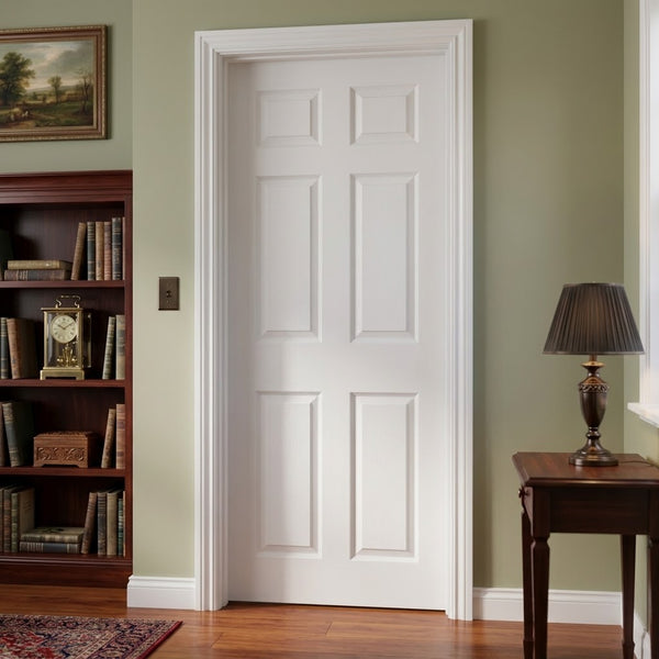 Puerta 85x200 cm - 6 Paneles - Prepintada Blanco